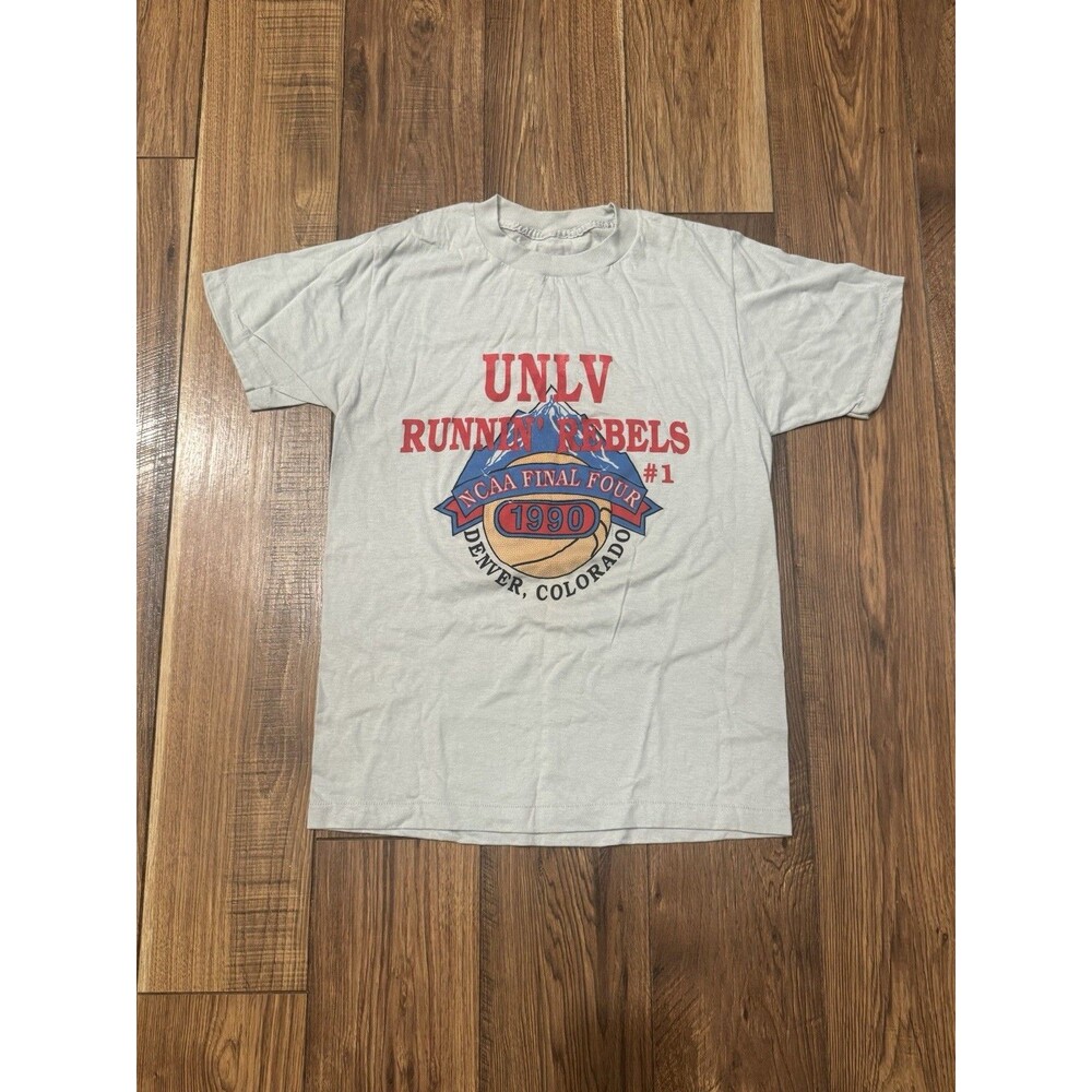 Vintage 1990 UNLV Runnin Rebels Graphic Tee Shirt NCAA Final Four Adult S